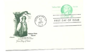 Scheda di risposta UY28 9c +9c Nathan Hale, Artmaster FDC - Foto 1 di 1