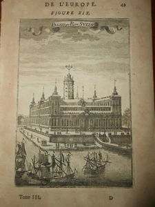 1683 COPPER ENGRAVING A. M. MALLET SWEDEN ROYAL PALACE STOCKHOLM - Picture 1 of 3