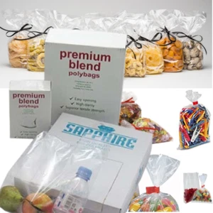 10x15"(255x375mm)MEDIUM OPEN TOP POLY BAGS 200G FOOD FREEZER PARTY SANDWICH CAKE - Picture 1 of 5
