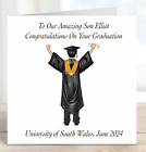 PERSONALISED GRADUATION CONGRATULATIONS CARD CUSTOMISE HAIR GOWN RIBBON SKIN