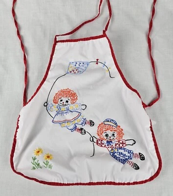 Delantal babero vintage Raggedy Ann and Andy 1976 edad 2-4 cometa voladora  Foto 1 de 2