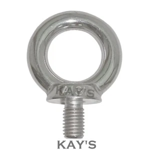 LIFTING EYE BOLTS METRIC THREAD A4 MARINE GRADE STAINLESS STEEL M6 M8 M10 M12 - Picture 1 of 5