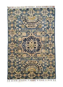 Rug Handmade Kazak, Traditional Oriental Area Afghan Carpet, Hand-Knotted, Wool - Picture 1 of 5