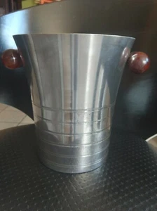 Seau à champagne époque 1930 en métal argenté et poignées en ambre - Imagen 1 de 9
