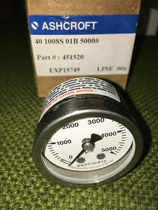ASHCROFT- 5.000psi - calibre 1,5"--- Pt# 451520--------------------8 - Imagen 1 de 3