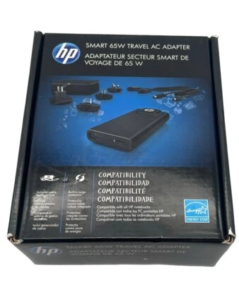 Подлинный тонкий дорожный адаптер питания переменного тока HP 65 Вт 574487-001 - HSTNN-DA14 - открытая коробка - Изображение 1 из 4