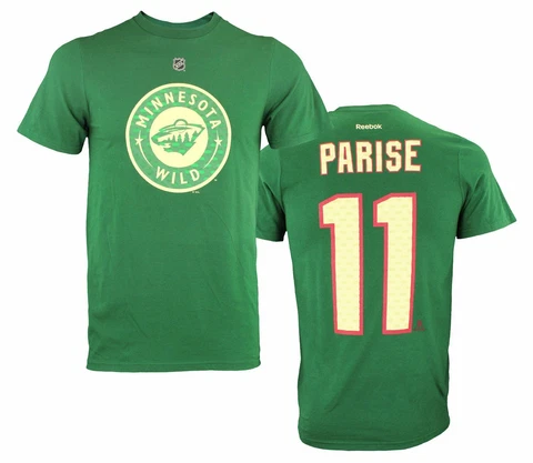NHL Men's Minnesota Wild #11 Zach Parise "Tri-Matrix" Player Jersey T-Shirt Cover