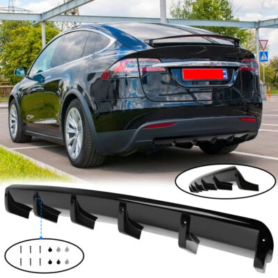 Difusor de parachoques trasero negro brillante para Tesla Modelo X 15-23 alerón divisor de labios Foto 1 de 4