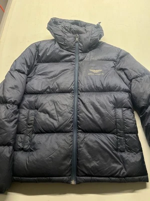 Aston Martin X Hackett Puffer Jacket Blue Full Zip Quilted Racing Men Sz 22x26.5 - Image 1 of 4