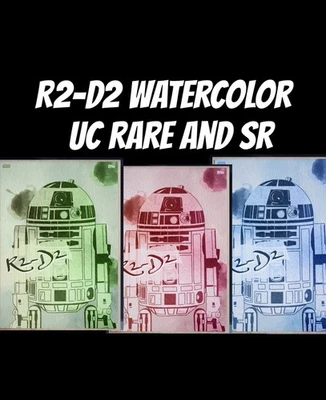 topps star wars card Trader R2-D2  WATERCOLOR UC RARE AND SR 3 Card - Image 1 of 4
