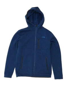 THE NORTH FACE Mens Knit Hooded Bomber Jacket UK 36 Small Blue Polyester CL01 - Picture 1 of 4