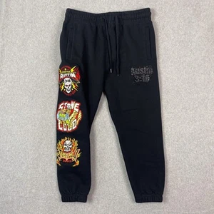 WWE Shoe Palace Mens L Stone Cold Steve Austin Black Jogger Sweatpants - Picture 1 of 12