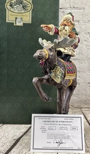 David Frykman Follow That Sleigh Santa on Moose DF2011 LE 2500 con caja de certificado de autenticidad 16 pulgadas - Imagen 1 de 18