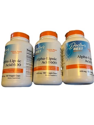 Lote 3 Doctors Best Ácido Alfa Lipoico 600 mg (3x180 = 540 Cápsulas Vegetarianas) 26/07 Foto 1 de 4