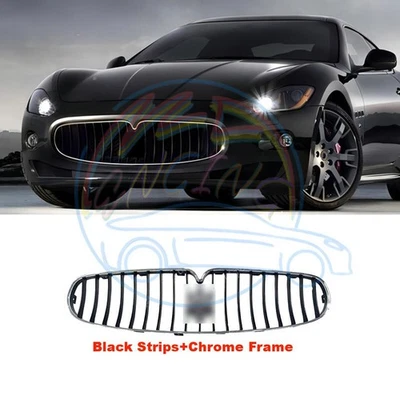 Rejilla de parachoques delantero negra y cromada para Maserati GranTurismo GT 2008-2017 Foto 1 de 4