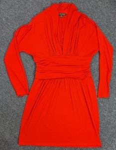 Boston Proper Kleid Rüschen Rot Cocktailkleid Strick V-Ausschnitt Größe L  - Bild 1 von 8