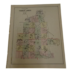Antica mappa 1884 terre in legno #2 #3 & #4 carrozzina da Atlas State of Maine Colby - Foto 1 di 18