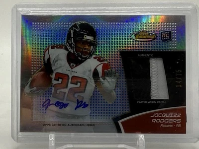 2011 Topps Finest Rookie 14/75 Jacquizz Rodgers RPA Player Worn Patch Auto - Image 1 of 2
