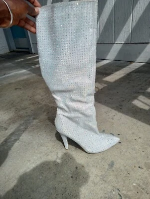 Anne Michelle Womens Boots Size 8.5 Red Hibiscus-47 Thigh High Stilleto Heel - Image 1 of 4