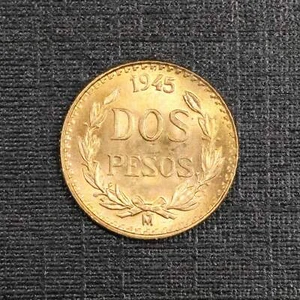 Moneda de oro de 2 pesos dos pesos de México 1945 - Imagen 1 de 2