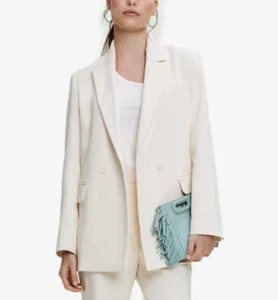 MAJE Ivory Double-Breasted Classic Blazer - X-Small UK6 FR34 US2 RRP£399 - Picture 1 of 19