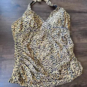 Women's leopard cheetah tankini swim top NWT - Picture 1 of 5