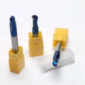 1 pieza de carburo de tungsteno 2 flautas fresadora de extremo HRC65 recubierta bola nariz fresado insertos - Imagen 1 de 7