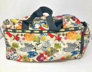 Le Sportsac Style Womens Tote Bag Eye Pasta Star Roller Skate Cat Doodle Art - Picture 1 of 12
