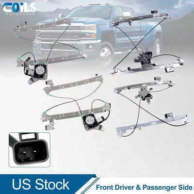 Regulador de ventana delantera y trasera con motor para GMC Sierra 1500 3500 2001-2006 4 piezas Foto 1 de 4