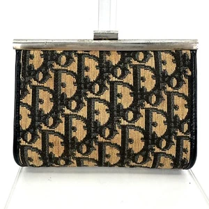 Dior Clutch Bag Pouch Trotter Canvas Navy From Authentic Japan 0349 - Picture 1 of 18