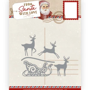 Amy Design Stanzschablone - Rentier Weihnachten Santa Schlitten Hirsch Reh - Bild 1 von 1