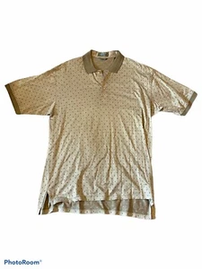 DESCENTE INTERNATIONAL COLLECTION Large Tan Egyptian Cotton Short Sleeve Shirt - Picture 1 of 3