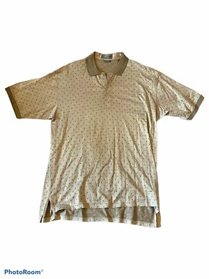 DESCENTE INTERNATIONAL COLLECTION Large Tan Egyptian Cotton Short Sleeve Shirt - Image 1 of 3