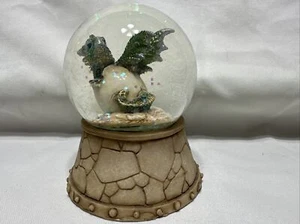 Green Baby Dragon Hatching From Egg Snow Globe 3.25"H Figurine Room Decor - Picture 1 of 4