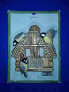 Tiki Hut Bird Feeder Double Light Switch Plate Cover Marjolein Bastin Sealed NEW - Picture 1 of 4