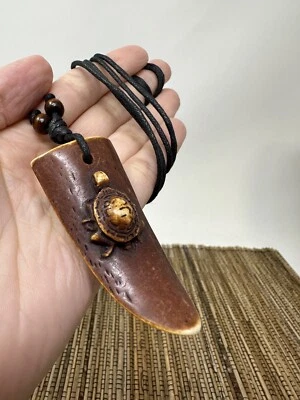 Handcrafted Surfboard Pendant with Turtle Motif Necklace - Image 1 of 4