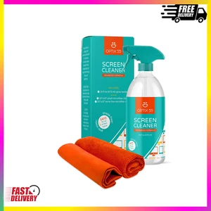 Screen Cleaner Spray Kit - 16oz Bottle with 2 Large Microfiber Cloths (15x15) - Picture 1 of 4