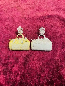 14k Gold Oberfläche Geldtasche Hip Hop simulierter Diamant Anhänger mit Seilkette - Bild 1 von 3