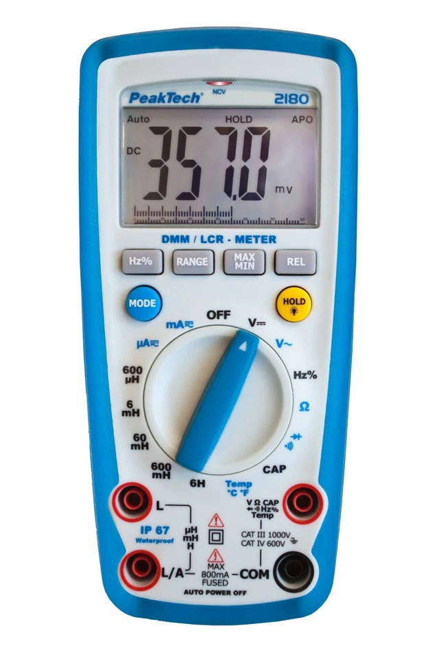 PeakTech P 2180 Digitalmultimeter + LCR, 6.000 Counts, CAT IV 600V,CAT III 1000V - Bild 1 von 1