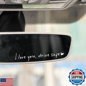 Set of 12, I Love You Drive Safe Mirror Decal, New Car Decal, Rearview Mirror - Picture 1 of 5