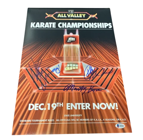 RALPH MACCHIO WILLIAM ZABKA MARTIN KOVE SIGNED AUTO THE KARATE KID 12X18 BAS 4 Cover
