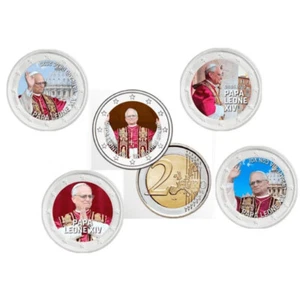 COLECCION 5 MONEDAS 2 EURO COLOR VATICANO PAPA LEON XIV 2025 - Bild 1 von 1