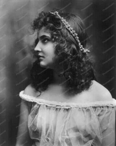 Lady In Laurel Of Bead Wreath 1900s 8x10 Reprint Of Old Photo - Picture 1 of 1