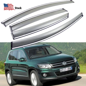 Window Visor Vent Shade Wind Deflector Sun Rain Guard for VW Tiguan 2009-2017 - Picture 1 of 8