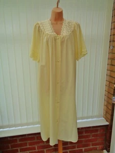 V39 Camille Vintage Style 70's Lemon Broderie Anglaise Negligee Nightie 14/16 Neu ohne Etikett - Bild 1 von 10