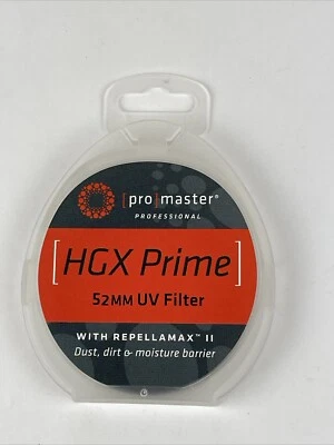 Promaster #6697 HGX Prime UV Filter 52mm w/Repellamax New In Box - Image 1 of 4