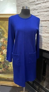 lennie Shift dress Blue Long Sleeve Sweater Knit Size Petite Medium - Picture 1 of 13