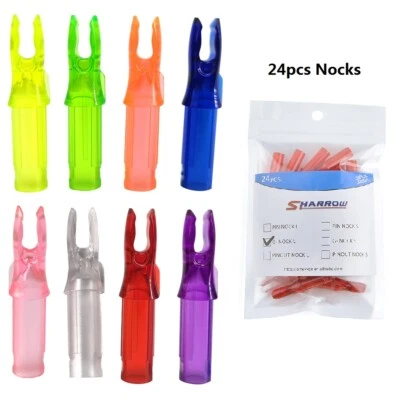 24pcs Arrow Nocks ID6.2mm Push In Nock Plastic Archery Arrow Shaft Bow DIY - Image 1 of 4