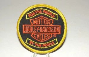 Vintage Harley Davidson for the People Bar & Shield Emblem runder Aufnäher 3"" - Bild 1 von 3