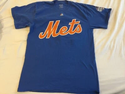 Camiseta deportiva azul de los New York Mets Daniel Murphy 2015 Serie Mundial mediana para hombre Foto 1 de 4